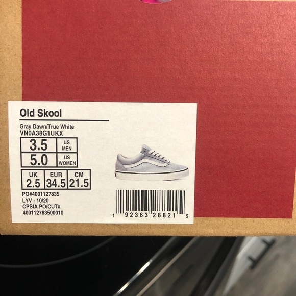 VANS Old Skool SKATE SHOES Gray White Unisex - Picture 8 of 9